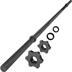 Yes4All 60 Inch Standard Straight Barbell & EZ Curl Bar - Fitness Equipment for Home Gyms & Commercial Use - Heavy Duty