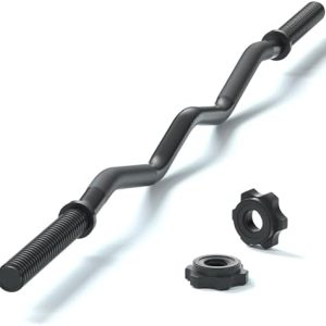 EZ Curl Bar Weight Lifting Bar for Gym and Home, 47" 1-inch Diameter Curling Bars for Hip Thrusts/Squats/Lunges, 220lb W