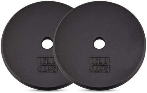 Yes4All Standard 1" Cast Iron Weight Plate - Strength Training - Multiple Weight: 5LB to 25LB (Single & Set of 4) Yes4