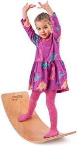 Nutty Toys Montessori Wooden Wobble Board for Kids & Adults - Natural Wood Balance Board Perfect Gift Idea for Christmas