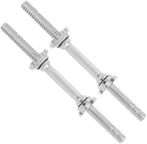 Yes4All Chrome/Rubber Grip Dumbbell Handles 14/16/18/24 Inch, Fit 1"/1.15" Plates, Weight Bar Connector Yes4All Thread