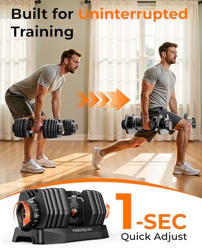 FEIERDUN Adjustable Dumbbell Set for Home Gym Exercise Strength Training
FEIERDUN 105lb/5|5lb Dumbbells with Storage Box - Image 8