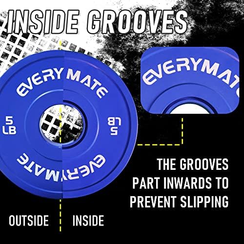 EVERYMATE Change Plates - Fractional Olympic Bumper Plates for Cross Training - Steel Insert Strength Training Weight Pl