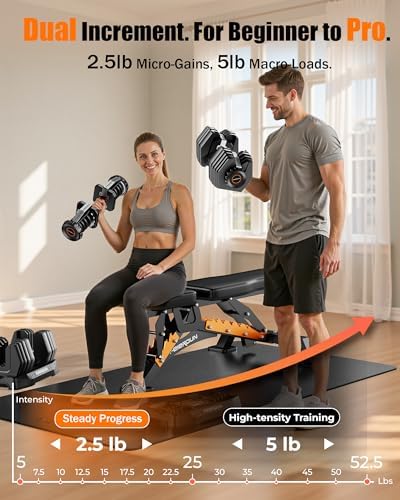 FEIERDUN Adjustable Dumbbell Set for Home Gym Exercise Strength Training
FEIERDUN 105lb/5|5lb Dumbbells with Storage Box - Image 4