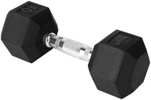 Yes4All Chrome Grip Encased Hex Dumbbells - Anti-Slip Hand Weights 5-50 LBS Single