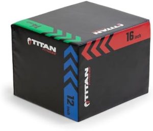 Titan Fitness Heavy Duty Pro-Duty HIIT Foam Plyometric Box for Home and Gym Use - Box Squats and Step-Ups, Suitable for