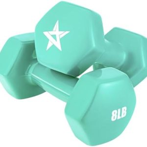 Yes4All Vinyl Hexagon Dumbbells - 2-in-1 Adjustable Set (2-15 lbs) for Home Gym Strength Training
