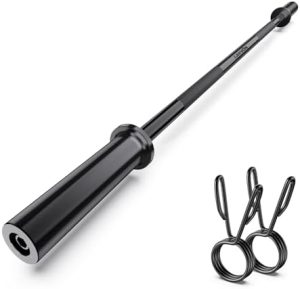 Olympic Barbell 57" for Weight Lifting Home Gym Bench Press Squats Home Workout 2 Spring Collars 500lb Capacity