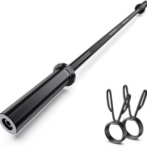 Olympic Barbell 57" for Weight Lifting Home Gym Bench Press Squats Home Workout 2 Spring Collars 500lb Capacity