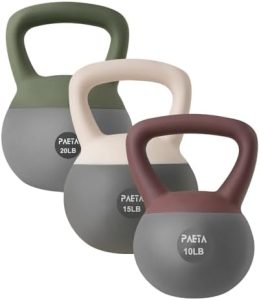 PAETA Soft Kettlebell for Home Fitness – Anti-Slip Grip & Wide Handle Design, Gentle Floor-Friendly Impact – 10lbs, 15lb