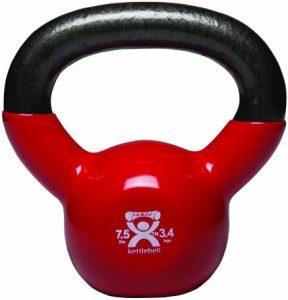 CanDo Vinyl-Coated Kettlebell, 7.5 Pound, Fitness Enthusiasts, Home Gym, Durable Construction, Easy Grips, Weightlifting