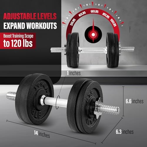Yes4All 40lbs to 200lbs Adjustable Dumbbell Set for Home Gym Users, Star Lock Collars/Connector, Portable & Space Saving