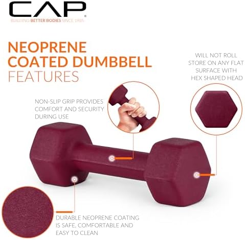 CAP Barbell Neoprene Dumbbell Weights Pairs & Sets for Home Gym Routines and Workouts | CAP Barbell Neoprene Dumbbell W