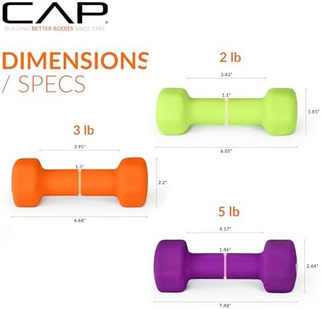 CAP Barbell Neoprene Dumbbell Weights Pairs & Sets for Home Gym Routines and Workouts | CAP Barbell Neoprene Dumbbell W
