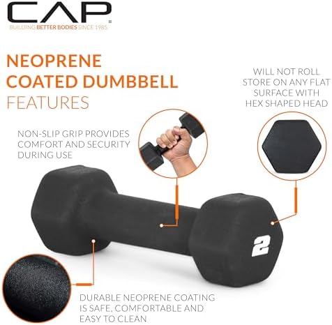 CAP Barbell Neoprene Dumbbell Weights Pairs & Sets for Home Gym Routines and Workouts | CAP Barbell Neoprene Dumbbell W