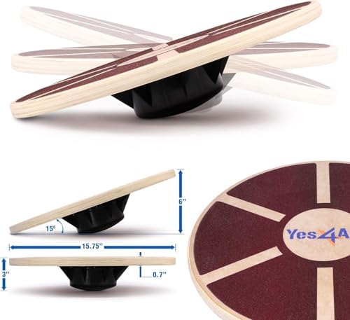 Yes4All Versatile Wooden Wobble Balance Board for Standing Desk Usage | Yes4All Core Training and Exercise Balance Stab