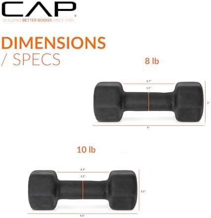 CAP Barbell Neoprene Dumbbell Weights Pairs & Sets for Home Gym Routines and Workouts | CAP Barbell Neoprene Dumbbell W