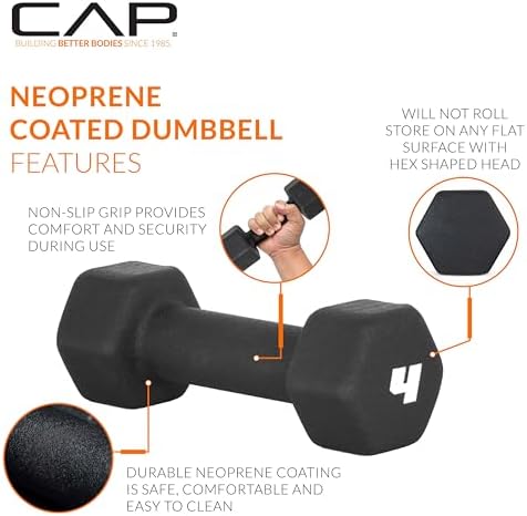 CAP Barbell Neoprene Dumbbell Weights Pairs & Sets for Home Gym Routines and Workouts | CAP Barbell Neoprene Dumbbell W