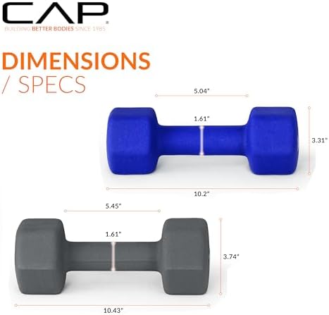CAP Barbell Neoprene Dumbbell Weights Pairs & Sets for Home Gym Routines and Workouts | CAP Barbell Neoprene Dumbbell W