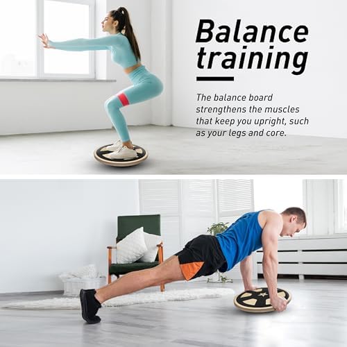 Yes4All Versatile Wooden Wobble Balance Board for Standing Desk Usage | Yes4All Core Training and Exercise Balance Stab