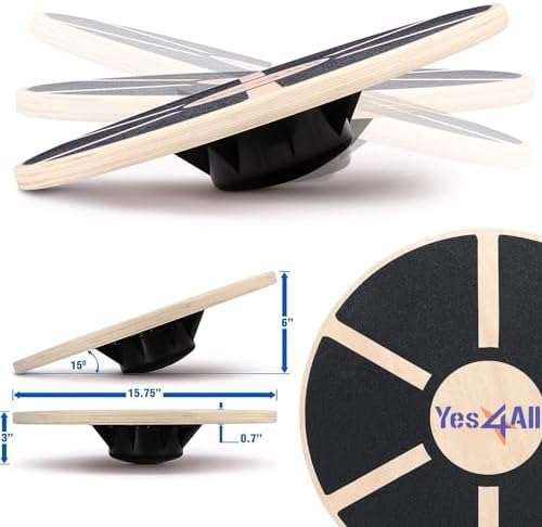 Yes4All Versatile Wooden Wobble Balance Board for Standing Desk Usage | Yes4All Core Training and Exercise Balance Stab