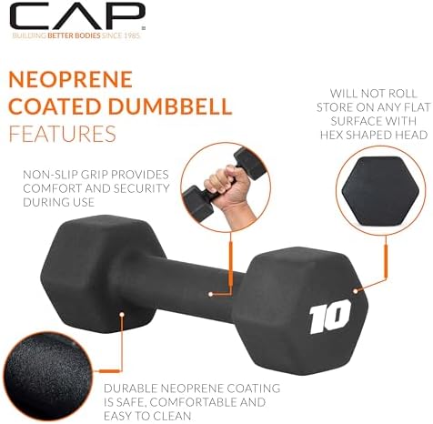 CAP Barbell Neoprene Dumbbell Weights Pairs & Sets for Home Gym Routines and Workouts | CAP Barbell Neoprene Dumbbell W