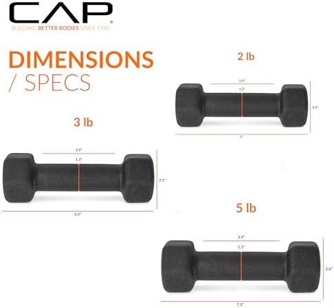 CAP Barbell Neoprene Dumbbell Weights Pairs & Sets for Home Gym Routines and Workouts | CAP Barbell Neoprene Dumbbell W