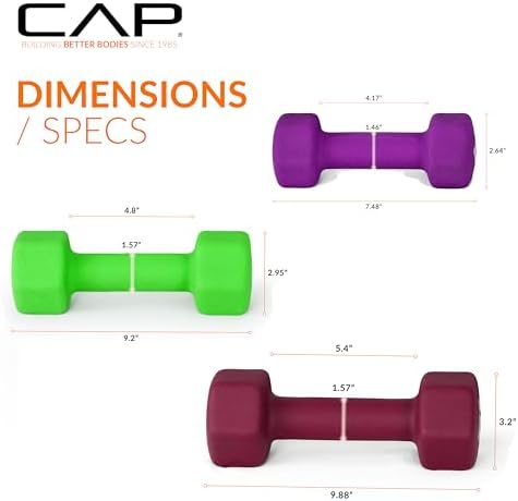 CAP Barbell Neoprene Dumbbell Weights Pairs & Sets for Home Gym Routines and Workouts | CAP Barbell Neoprene Dumbbell W