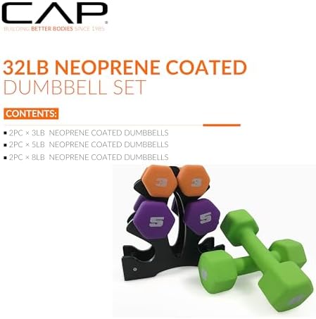CAP Barbell Neoprene Dumbbell Weights Pairs & Sets for Home Gym Routines and Workouts | CAP Barbell Neoprene Dumbbell W