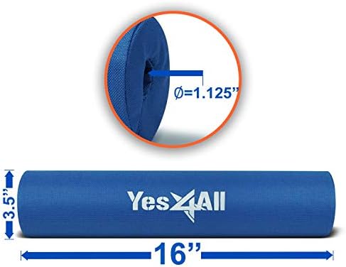 Yes4All Ergonomic Foam Bar Pad, Olympic Barbell Squat & Neck Pad for Weight Lifting, Squats & Hip Thrusts