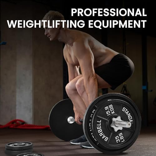Fitvids 6FT Standard Barbell with Star Locks for Strength Training & Weightlifting, Black Prime Fitvids 6FT Standard Bar