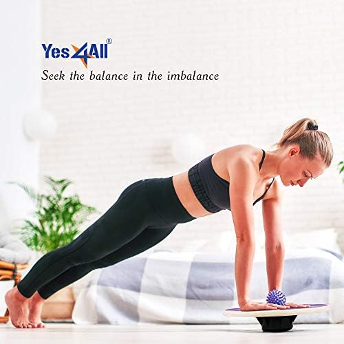 Yes4All Versatile Wooden Wobble Balance Board for Standing Desk Usage | Yes4All Core Training and Exercise Balance Stab