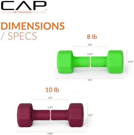CAP Barbell Neoprene Dumbbell Weights Pairs & Sets for Home Gym Routines and Workouts | CAP Barbell Neoprene Dumbbell W