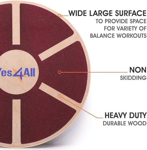 Yes4All Versatile Wooden Wobble Balance Board for Standing Desk Usage | Yes4All Core Training and Exercise Balance Stab