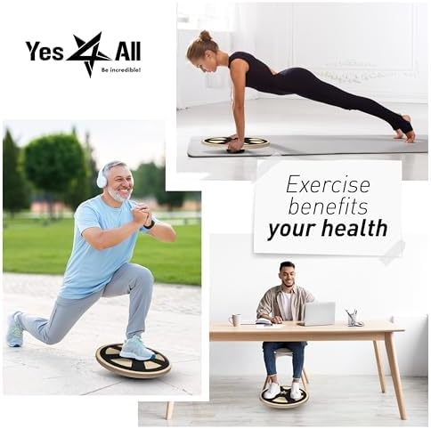 Yes4All Versatile Wooden Wobble Balance Board for Standing Desk Usage | Yes4All Core Training and Exercise Balance Stab