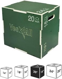 Yes4All 3 in 1 Non-Slip Wooden Plyo Box, Home Gym Plyometric Box for Athletes - Green Yes4All 3 in 1 Non-Slip Wooden P