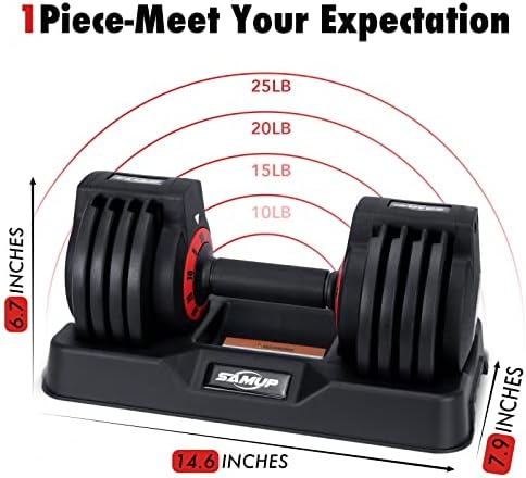 Adjustable Dumbbells 25/55 lbs Pair for Exercise & Fitness Fast Adjust Weight for Full Body Workout