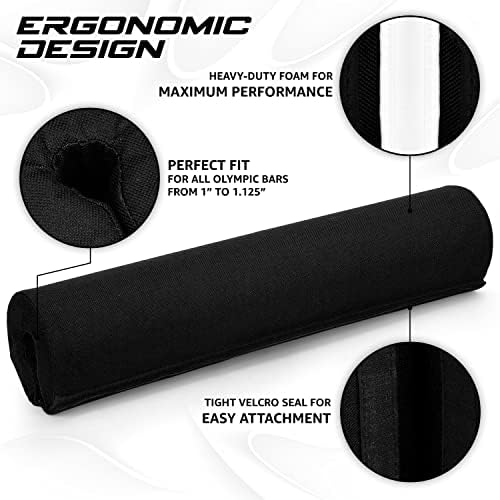 Yes4All Ergonomic Foam Bar Pad, Olympic Barbell Squat & Neck Pad for Weight Lifting, Squats & Hip Thrusts