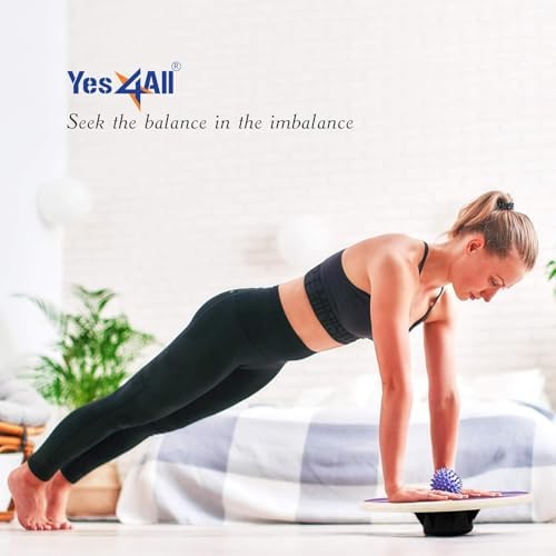 Yes4All Versatile Wooden Wobble Balance Board for Standing Desk Usage | Yes4All Core Training and Exercise Balance Stab