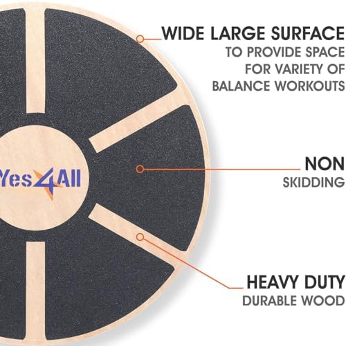 Yes4All Versatile Wooden Wobble Balance Board for Standing Desk Usage | Yes4All Core Training and Exercise Balance Stab
