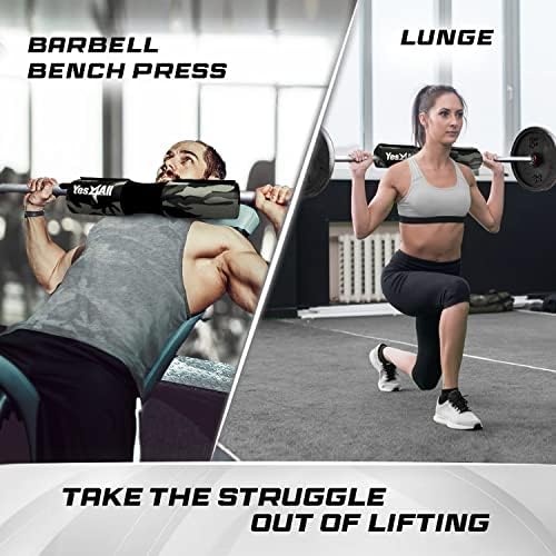 Yes4All Ergonomic Foam Bar Pad, Olympic Barbell Squat & Neck Pad for Weight Lifting, Squats & Hip Thrusts