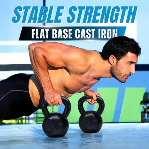 Yes4All Kettlebell Sets, Strength Training Kettlebells, Multi-Level from Beginners to Pros, Home Gym, Cast Iron, Wide Ha