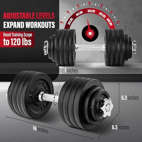 Yes4All 40lbs to 200lbs Adjustable Dumbbell Set for Home Gym Users, Star Lock Collars/Connector, Portable & Space Saving