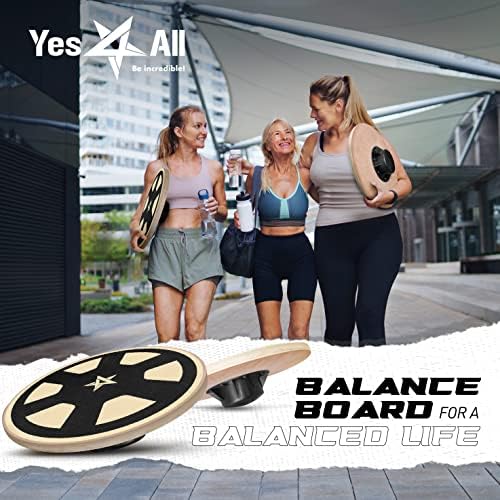 Yes4All Versatile Wooden Wobble Balance Board for Standing Desk Usage | Yes4All Core Training and Exercise Balance Stab