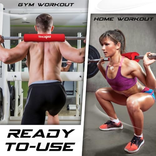 Yes4All Ergonomic Foam Bar Pad, Olympic Barbell Squat & Neck Pad for Weight Lifting, Squats & Hip Thrusts
