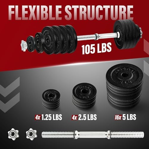 Yes4All 40lbs to 200lbs Adjustable Dumbbell Set for Home Gym Users, Star Lock Collars/Connector, Portable & Space Saving