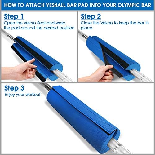 Yes4All Ergonomic Foam Bar Pad, Olympic Barbell Squat & Neck Pad for Weight Lifting, Squats & Hip Thrusts
