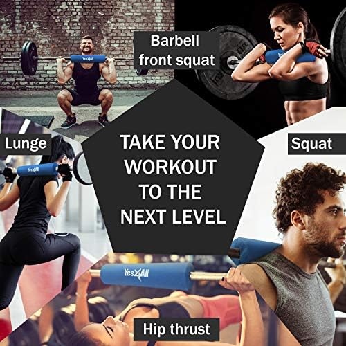 Yes4All Ergonomic Foam Bar Pad, Olympic Barbell Squat & Neck Pad for Weight Lifting, Squats & Hip Thrusts