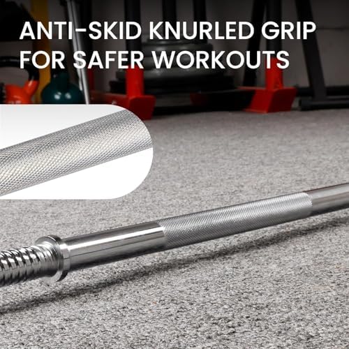 Fitvids 6FT Standard Barbell with Star Locks for Strength Training & Weightlifting, Black Prime Fitvids 6FT Standard Bar