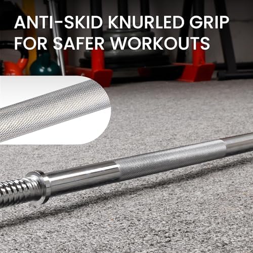 Fitvids 6FT Standard Barbell with Star Locks for Strength Training & Weightlifting, Black Prime Fitvids 6FT Standard Bar